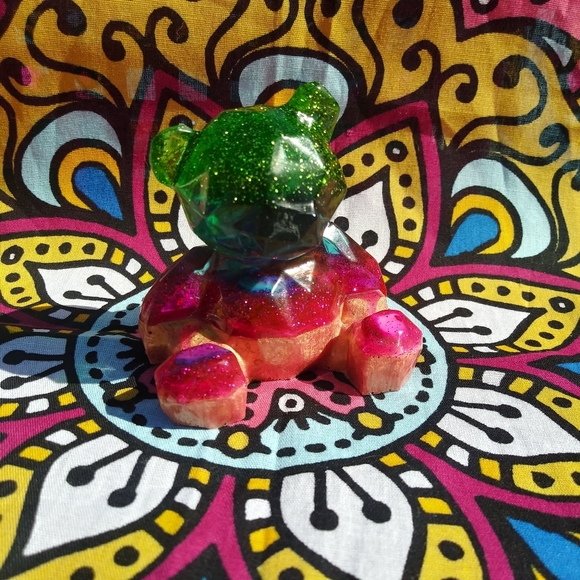 🧸SOLD🧸Teddy Bear Resin Sparkle Art Cute Gift Handmade Epoxy Artisan Bears - Picture 6 of 15